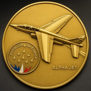 PHOTO MEDAILLE OR PATROUILLE DE FRANCE 10 X 10 CM