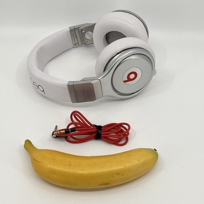 Beats by Dr. Dre Pro Monster Over the Ear Headphones Silver White Color Used