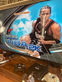 Sega Dreamcast Sega Sports Edition Black Console With Controller Cables Tested