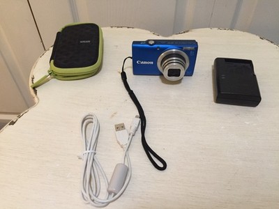 Canon PowerShot A4000IS  HD 16 MP Digital Camera 8X Optical Zoom BLUE  W/CHARGER