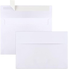 50 Packs 5x7 Envelopes, White A7 5x7 Envelopes for Invitations, Printable, Self
