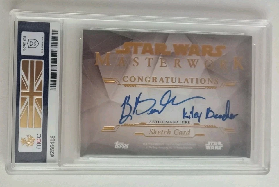 2017 TOPPS STAR WARS MASTERWORK SKETCH CARD 1/1 JAR JAR BINKS MGC GOLD GRADED  - Image 4 of 4