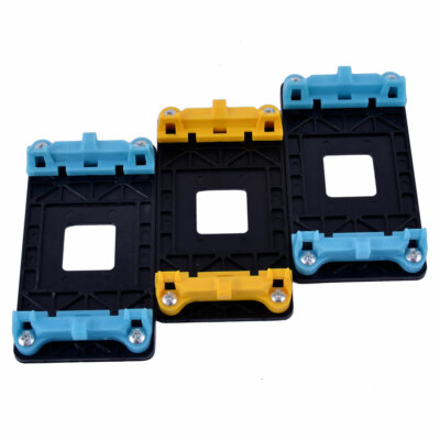 Plastic CPU Fan Bracket Holder Base Blue Yellow 3pcs for AM2 AM2+ AM3 AM3+ FM1