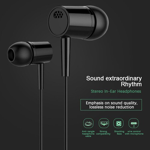 Headset 3.5mm Earbuds High Quality In-ear For Phone Computer Headphone With Mic - Zdjęcie 7 z 12