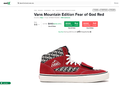 Aankoop Tapijt kiespijn Rare FEAR OF GOD x VANS 35 DX Mountain Edition FOG All Over Sneakers sz 9.5  | eBay