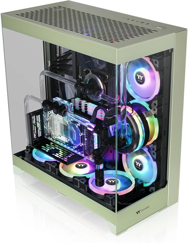 CTE E550 TG Matcha Green Mid Tower ATX Case; 3 Tempered Glass Panels; Hidden-Con - Image 4 of 4
