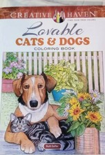 Creative Haven Lovable Cats and Dogs Coloring Book by Ruth Soffer NEW 64 pages 