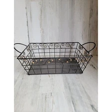 Metal swirl beaded tray basket home decor organizer