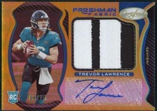 2021 Trevor Lawrence Panini Certified Freshman Fabs Mirror Sigs Gold #201 RC /15