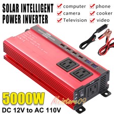 5000W 2500W 1500 Watt Power Inverter Modified Sine Wave 12V dc to 110V ac LCD RV