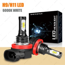 H11 LED Headlights Low Beam Bulb Super Bright 6000K Cool White 5000LM 2x