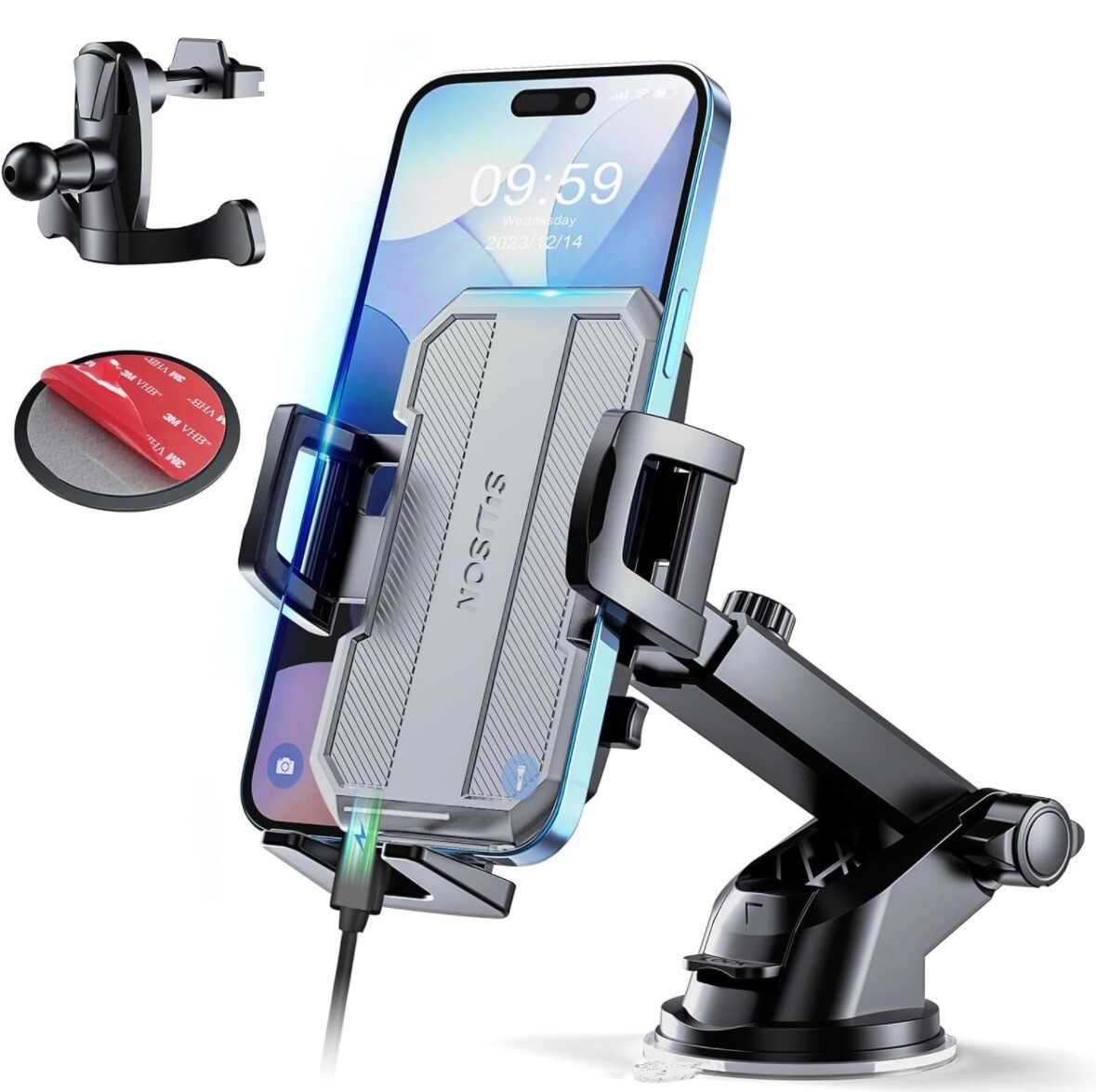 Car Phone Holder Mount【Upgraded】-【Bumpy Roads Friendly】 Phone Mount for C-image