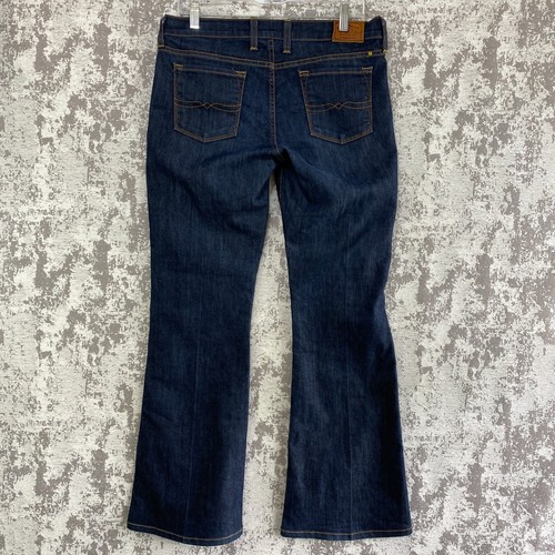 Pantalones de mezclilla para mujer Lucky Brand talla 8/29 lavado oscuro Charlie acampanados pierna ancha - Imagen 9 de 18