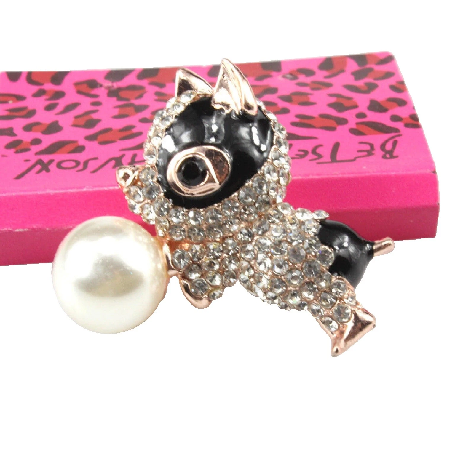 Chapado en Oro Rosa Betsey Johnson Joyería de Moda Negro