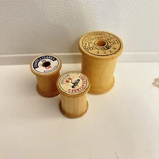 3 Empty Wooden Thread Spools: Coats & Clark, Belding Corticelli