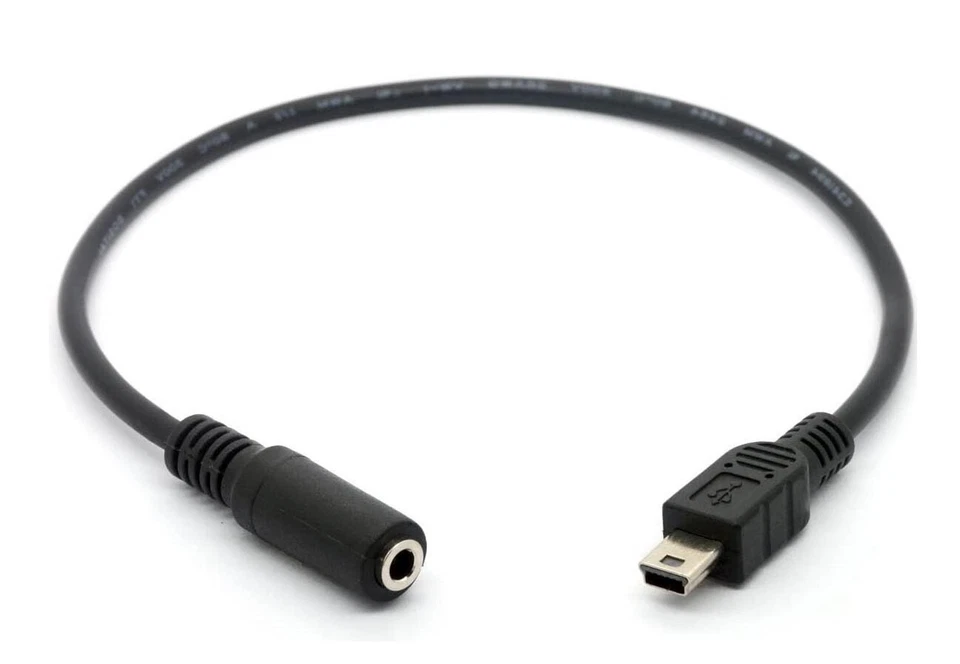 Mini USB B Male Plug 5 Pin to 3.5mm Female AUX Audio Adapter Cable Cord-30 cm - Image 4 of 4