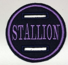 1 X MINI 7cm Navy & PURPLE Stallion Showing Bridle Disc regular Slots