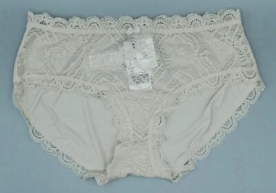 Intimissimi Lace & Microfiber Brief Panties in Off White Sz: S New w/Tags
