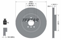 2X Textar 92318105 Bremsscheibe FüR Jaguar