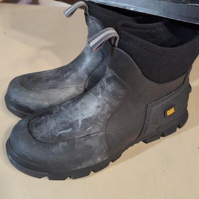 Cat Caterpillar Stormers 6'' Waterproof Rubber Black Boot Mens 13