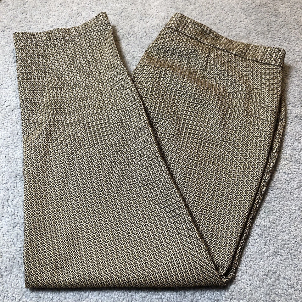 Pantalones de vestir Roz & Ali para mujer talla 20 beige topo bolsillos argyle carrera clásico Foto 2 de 4