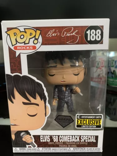 Funko Pop Rocks : Diamond Elvis'68 Comeback Special #188 Vinyl w/ Protector