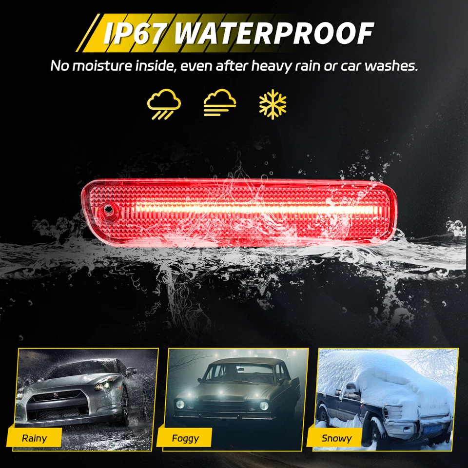 2X Clear Red LED Rear Side Marker Lights For 94-97 Honda Accord & 92-96 Prelude - Image 4 of 4