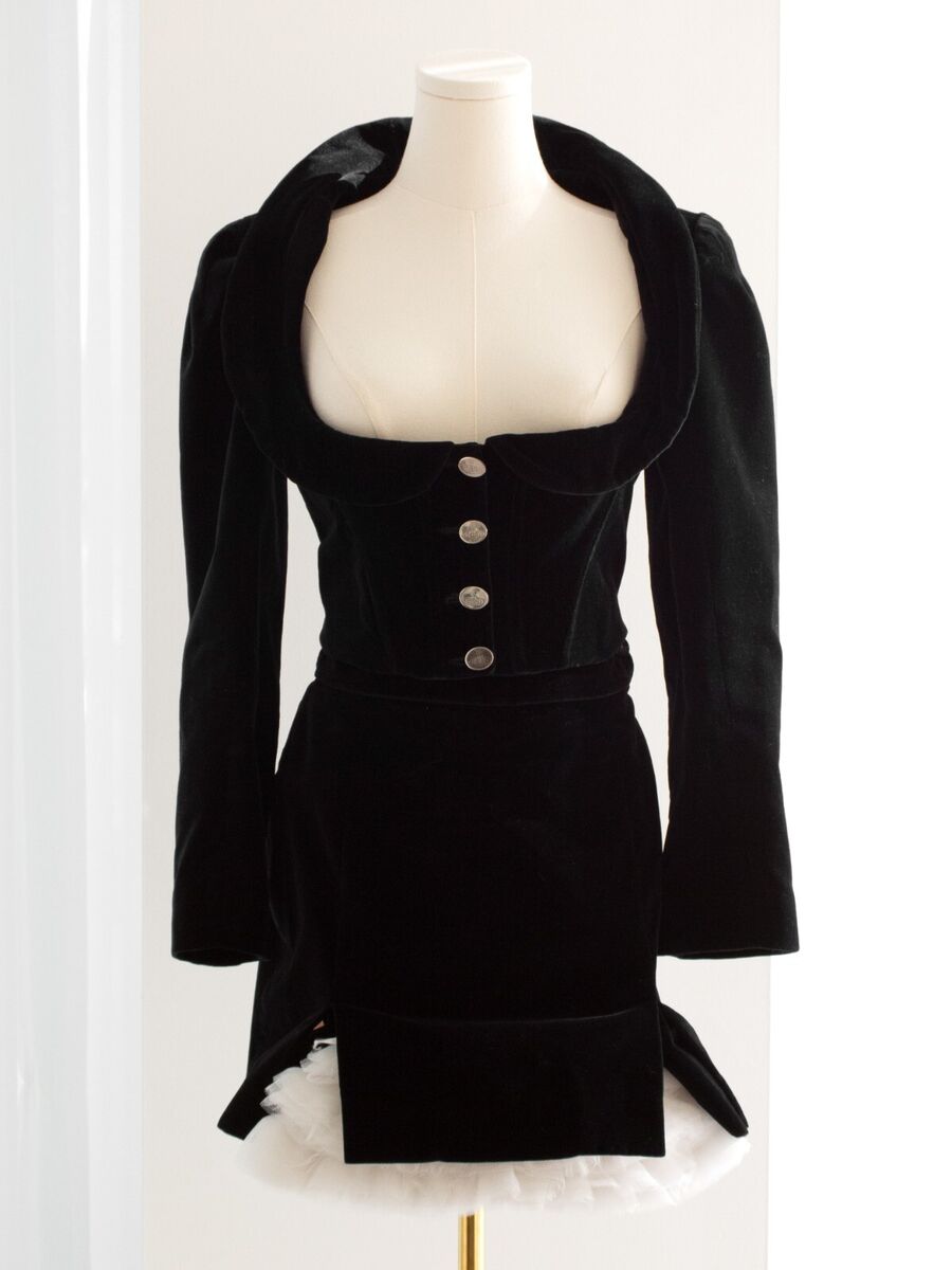 Vivienne Westwood F/W1988 Time Machine Black Velvet White Vivienne Westwood F/W1988 Time Machine Black Velvet White