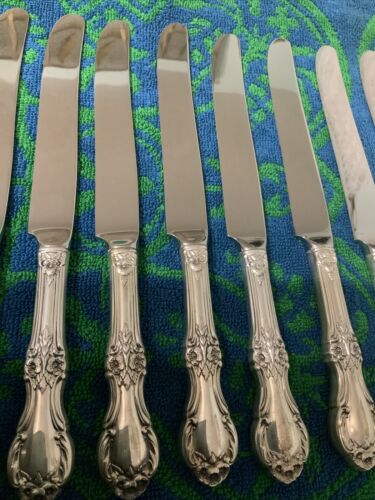 8 International Silver Wild Rose Sterling 9-1/8” Dinner Knifes - Picture 3 of 9