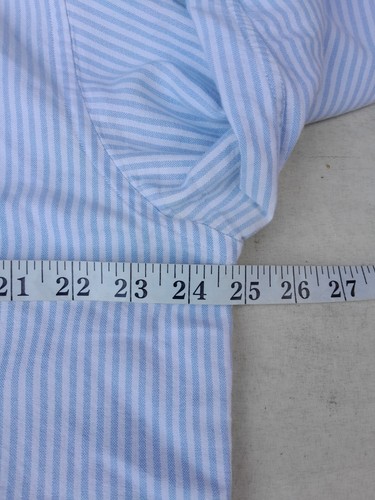 Burberry Chambray Gestreiftes Hemd Herren L Blau Logostickerei Made in Spain EU 4 - Bild 10 von 13