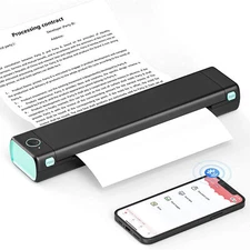 Portable Printer Wireless for Travel Works W iOS, Android & Laptop, Bluetooth 