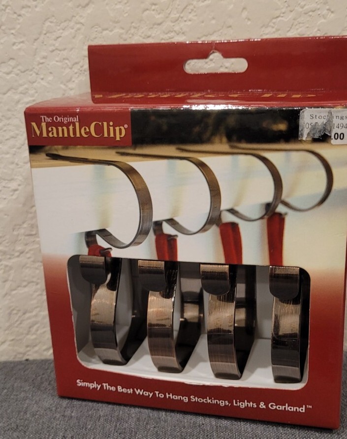 The Original Mantle Clip Christmas Stocking Holders Set Of 4 Oil Rubbed Bronze eBay