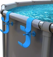 Poolside Pool Leaf Skimmer Net Holder, Above Ground Pool Pole Hanger, Above