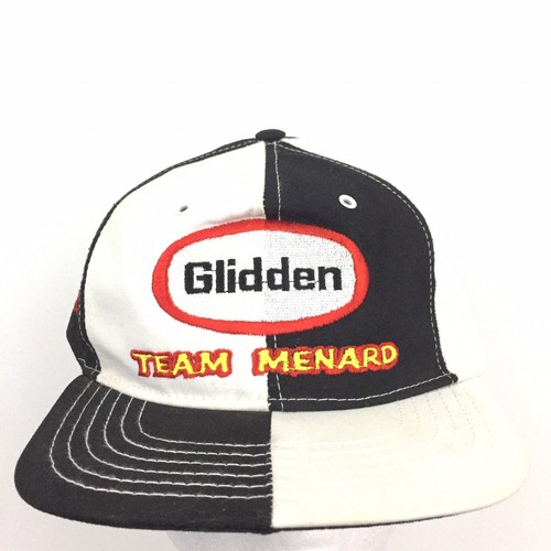 Vtg Glidden Team Menard Indy Car Racing Cap Checkered USA Trucker Baseball Hat