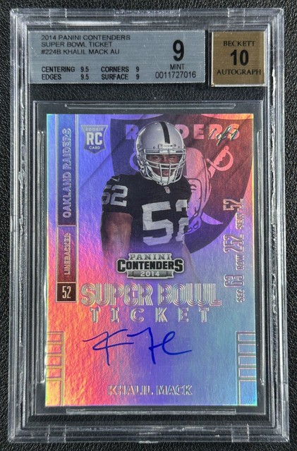 Khalil Mack BGS 2014 Panini Contenders #224 Rookie Super Bowl Ticket RC Auto 1/1