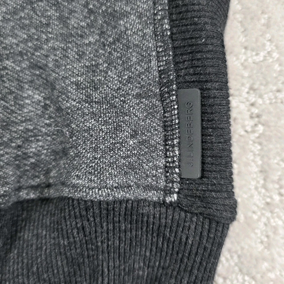 J.Lindeberg Tyrell Easy Sweat 黑色灰色圆领运动衫男式大号高尔夫 — 第 2/4 张图片