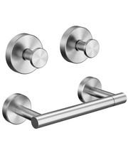 3PCS Bathroom Hardware Set, Brushed Nickel Wall Mounted Toilet Paper Holder, ...