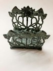original art nouveau patinated bronze sunflower motif letter rack — photo 3