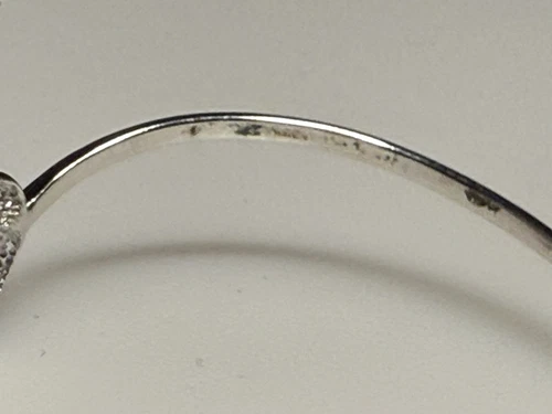 Sterling Silver 925 Bracelet Bangle Pearl Open 8.27g - Picture 7 of 8