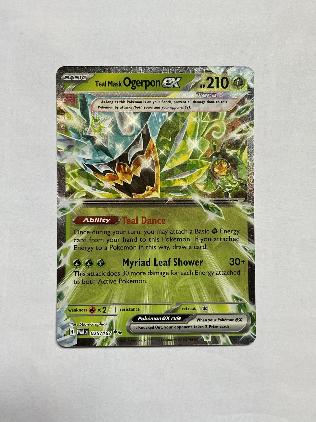 Teal Mask Ogerpon ex 025/167 TWM - Twilight Masquerade - Holo