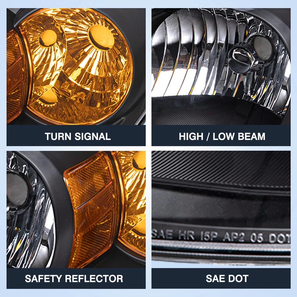 Pares de faros negros izquierda+derecha para Chevy Cobalt 07-10 Pontiac G5 2005-2010 Foto 3 de 4