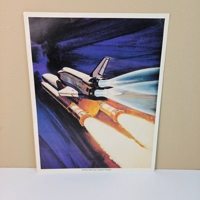 NASA Space Shuttle Launch Phase Lithograph 8x10 Vintage JSCL 223 Print NASA Art