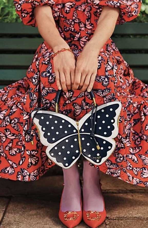 NWT Kate Spade Wing It Butterfly Wicker Satchel/Crossbody Novelty