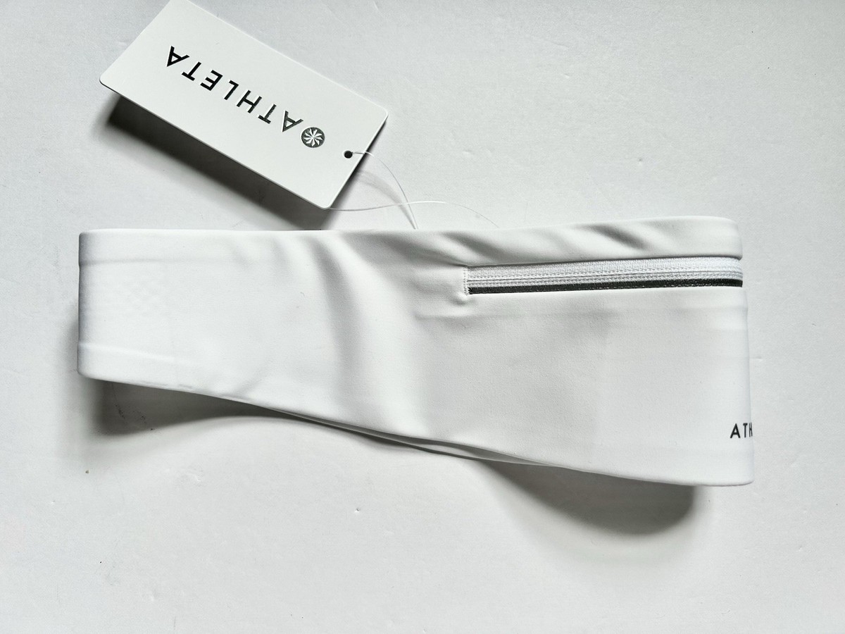 Ceinture De Course Athleta Supersonic - Motif Marbre Blanc/rose - Taille Unique Ajustable