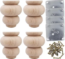 Wood Furniture Legs 4 Inch Sofa Couch Chair Ottoman Loveseat Cabinet Legs Replac