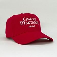 Chateau Marmont Red Snapback Hat &ndash; Minimalist Hotel Style Embroidered Cap