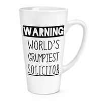 Warnung World's Grumpiest Rechtsanwalt 483Ml Groß Latte Becher Tasse Toll Best