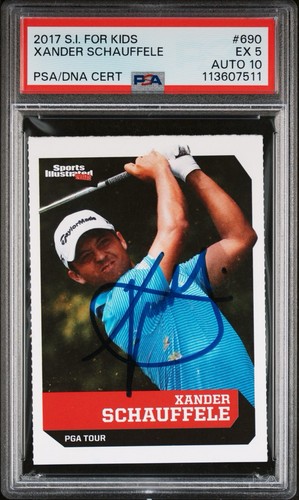 Xander Schauffele Signed 2017 SI for Kids Golf Rookie PSA 10 RC RARE BLUE AUTO