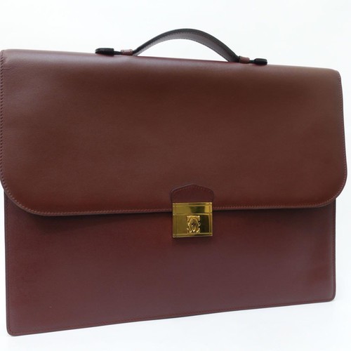 Cartier Business Bag Bordeaux Briefcase Handbag #PFE5G3 - Picture 5 of 12