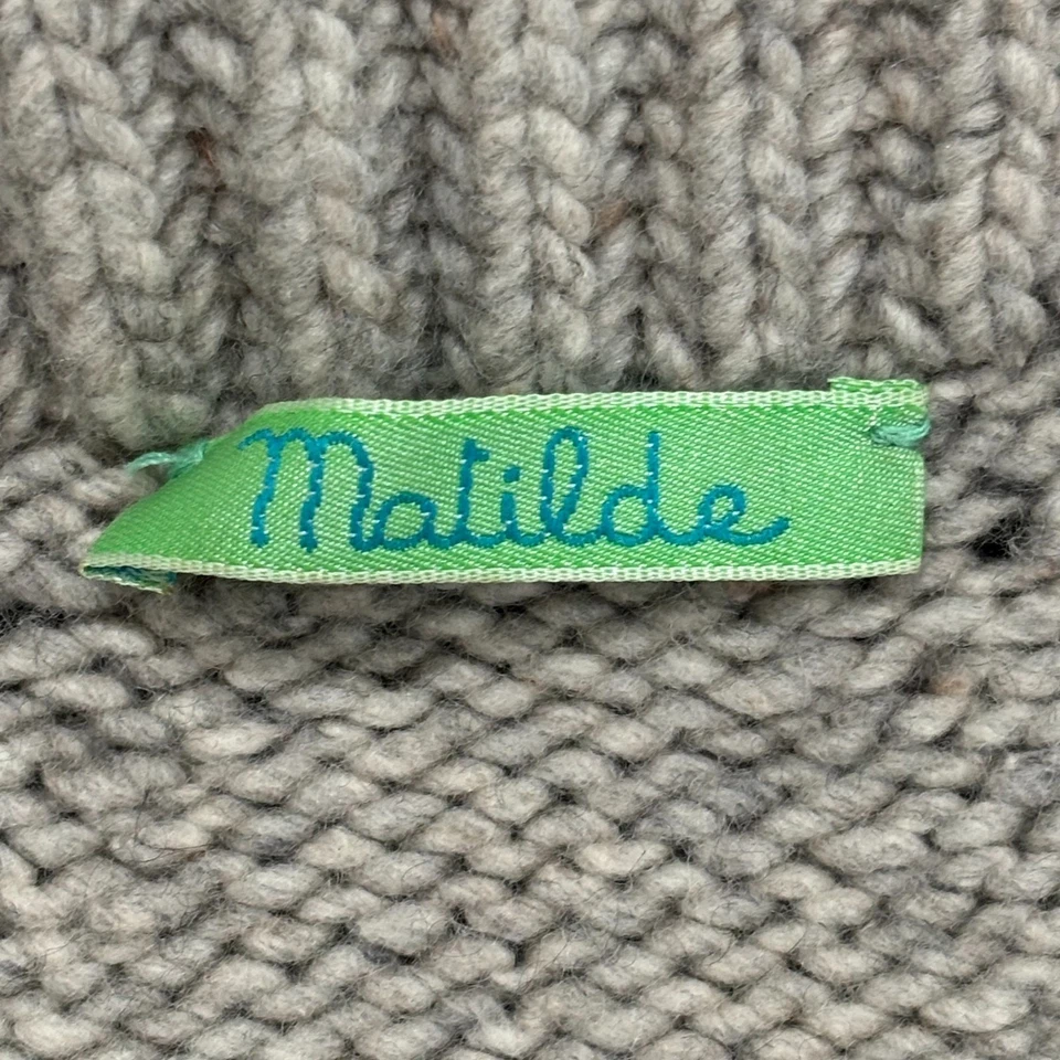 Matilde Size M Gray Cashmere Wool Cardigan Sweater Designer Italy - Image 2 of 4